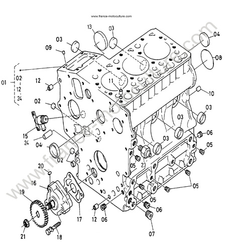 Bloc moteur : KUBOTA - G1700