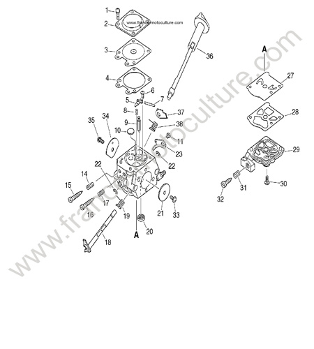 CARBURATEUR AVANT 36001001 ECHO CS2600