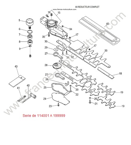REDUCTEUR - serie 114001 a 199999 ECHO HC1500