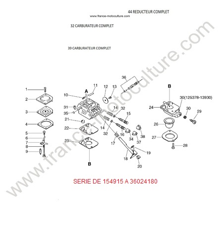CARBURATEUR - serie 154915 a 36024180 ECHO HC1500