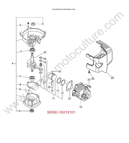 CYLINDRE / Piston - serie apres 36019101 ECHO HC1500