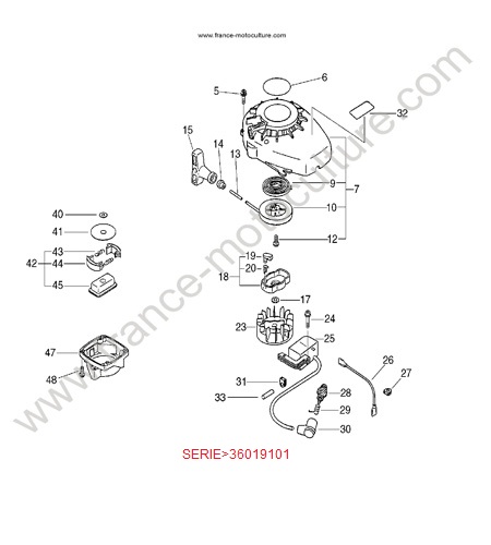 EMBRAYAGE - serie apres 36019101 ECHO HC1500