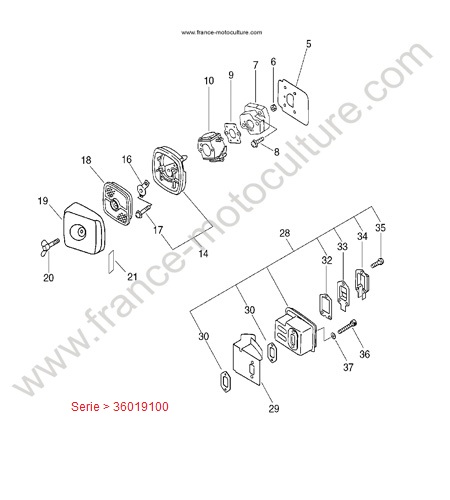 FILTRE AIR - serie apres 36019101 ECHO HC1500