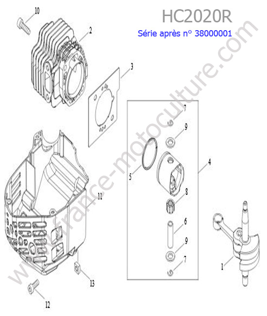 Cylindre / Piston / Vilebrequin : ECHO - HC2020R