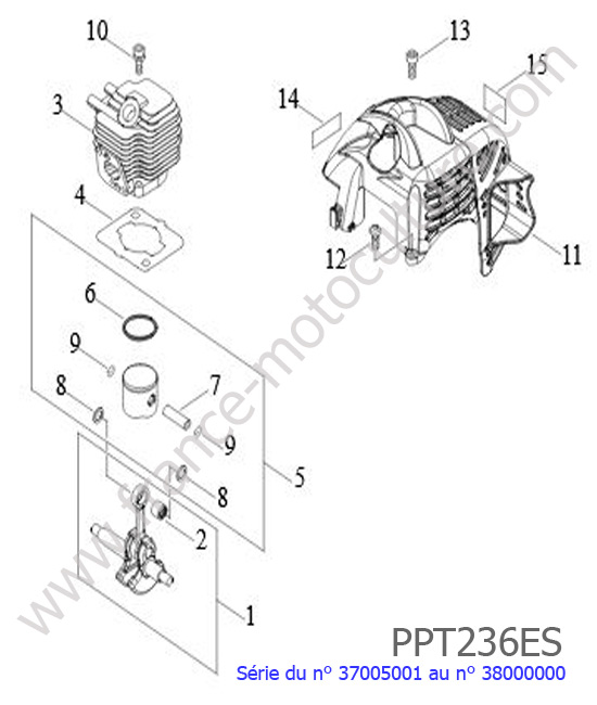 Cylindre / Piston / Vilebrequin ECHO PPT236ES-2