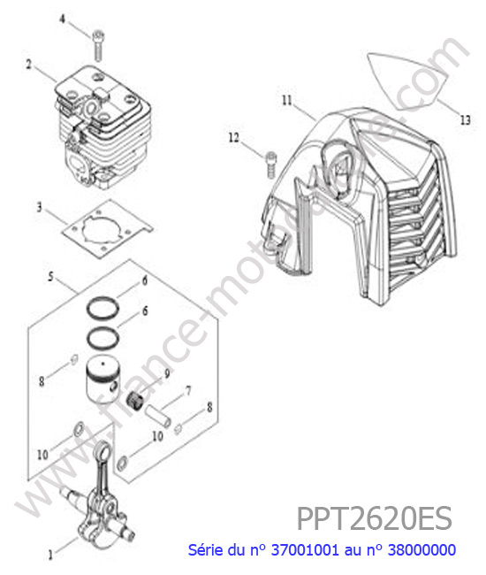 Cylindre / Piston / Vilebrequin : ECHO - PPT2620ES-1