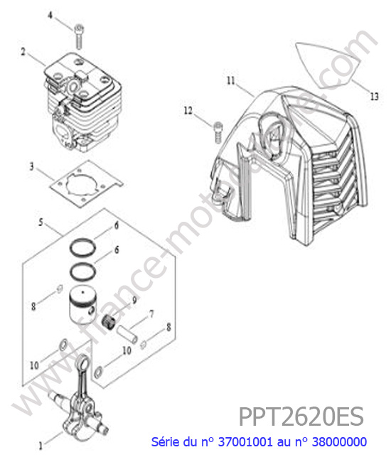 Cylindre / Piston / Vilebrequin ECHO PPT2620ES-1