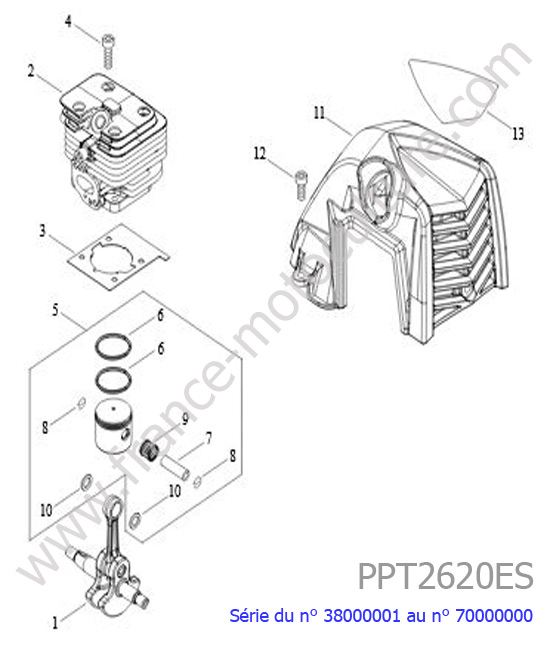 Cylindre / Piston / Vilebrequin : ECHO - PPT2620ES-2