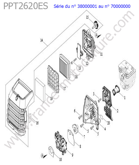 Admission / Carburateur ECHO PPT2620ES-2