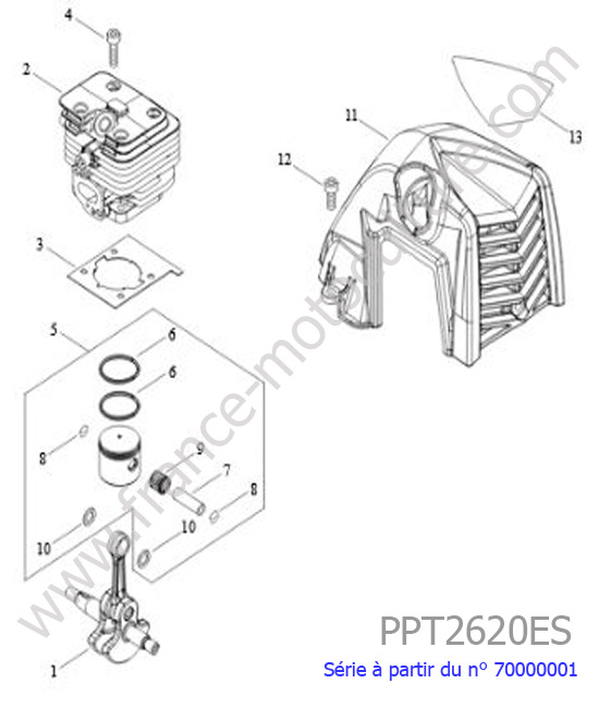 Cylindre / Piston / Vilebrequin : ECHO - PPT2620ES-3