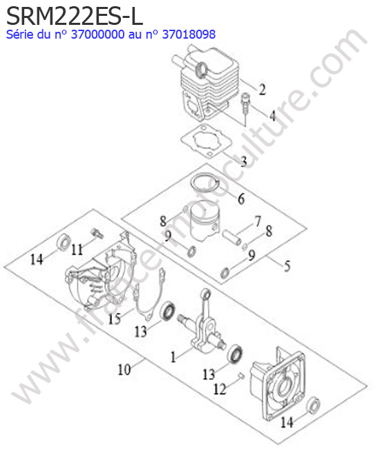 Cylindre / Piston/ Vilebrequin ECHO SRM222ESL-1