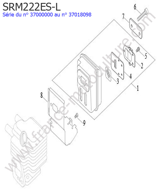 Silencieux ECHO SRM222ESL-1