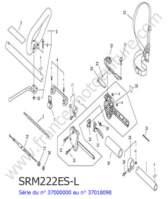 Tube / poignee ECHO SRM222ESL-1