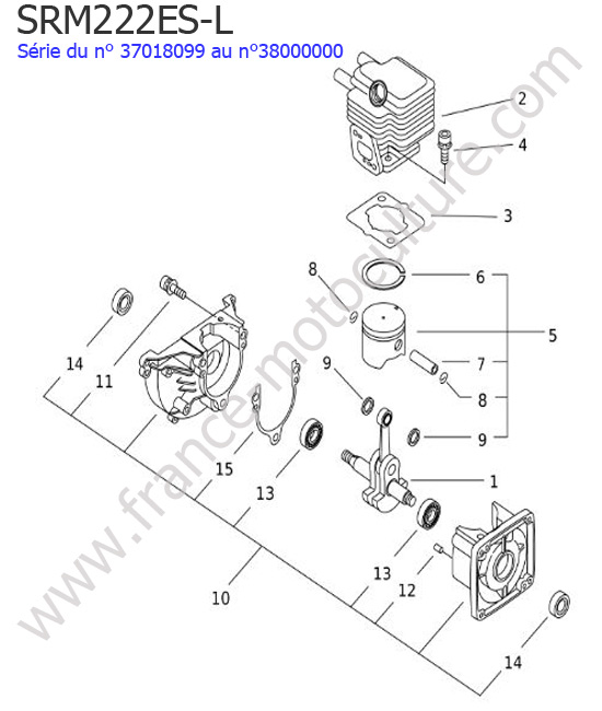 Cylindre / Piston / Vilebrequin ECHO SRM222ESL-2