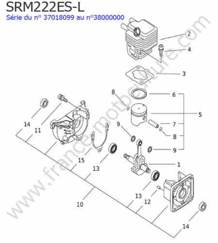 ECHO - SRM222ESL-2 : Cylindre / Piston / Vilebrequin