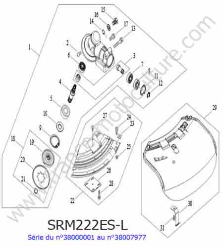 ECHO - SRM222ESL-3 : Renvoi angle