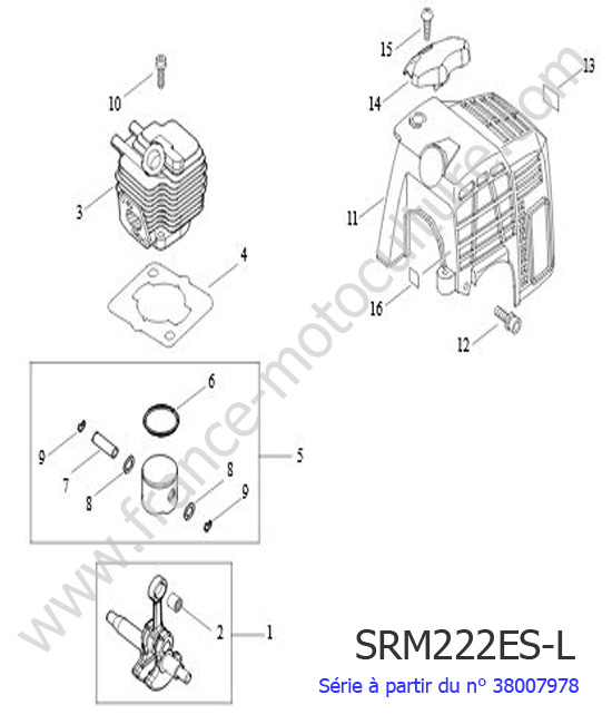 Cylindre / Vilebrequin / Piston : ECHO - SRM222ESL-4
