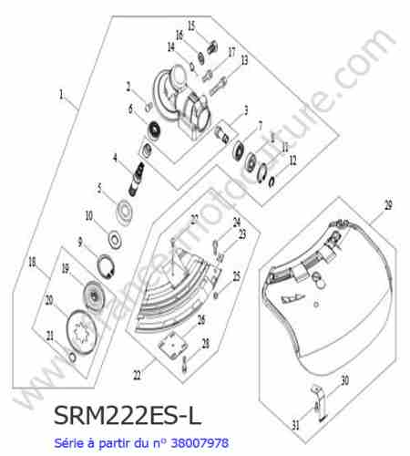 ECHO - SRM222ESL-4 : Renvoi angle