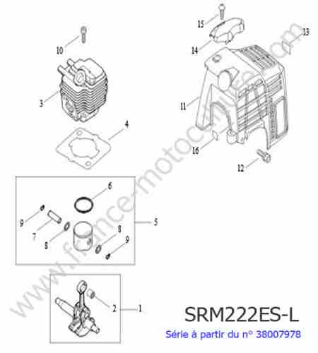 ECHO - SRM222ESL-4 : Cylindre / Vilebrequin / Piston