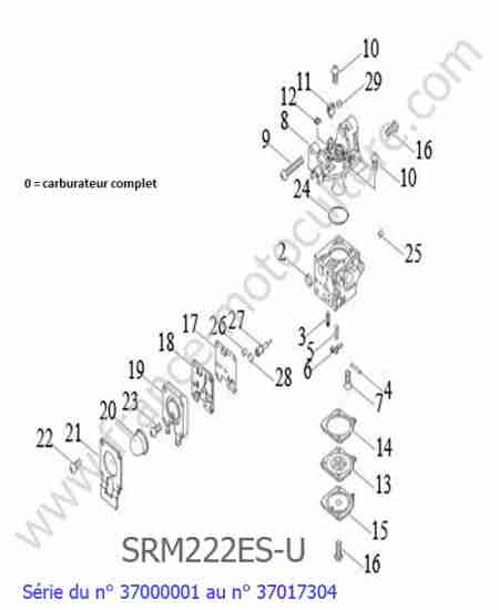 ECHO - SRM222ESU-1 : Carburateur