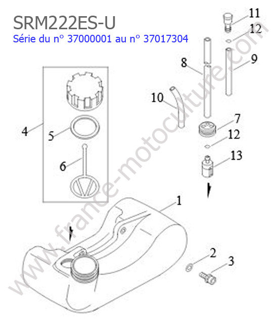 Reservoir essence ECHO SRM222ESU-1