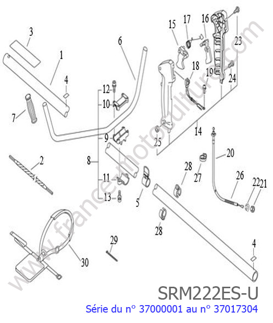 Tube / Poignee ECHO SRM222ESU-1