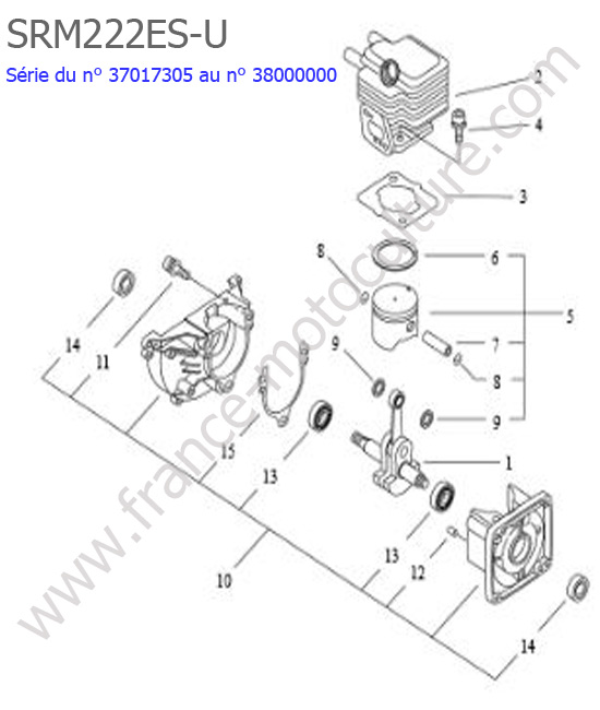Cylindre / Piston / Vilebrequin : ECHO - SRM222ESU-2