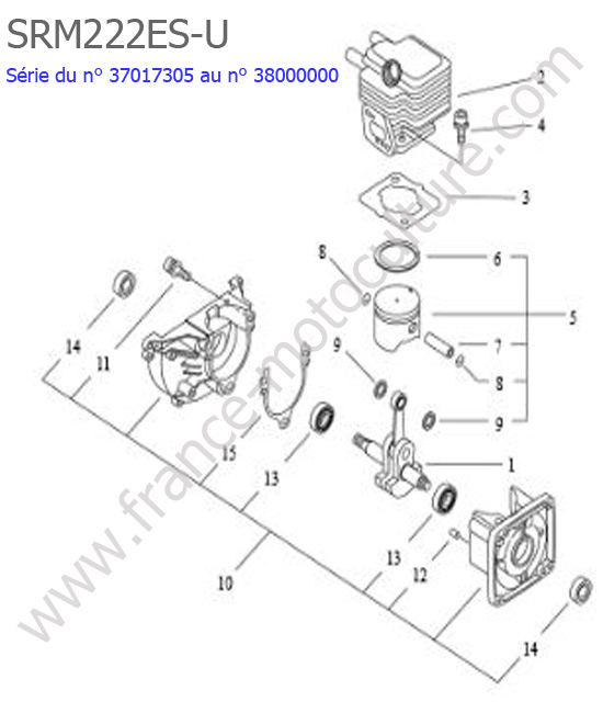 Cylindre / Piston / Vilebrequin ECHO SRM222ESU-2