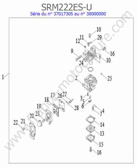 ECHO - SRM222ESU-2 : Carburateur