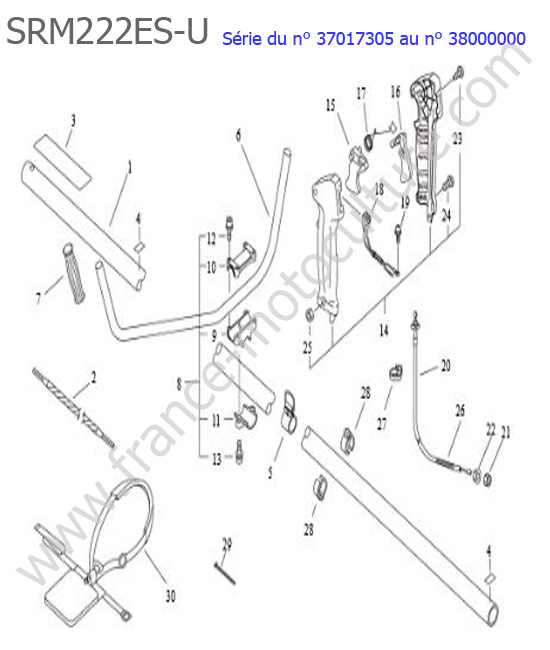 Tube / Poignee ECHO SRM222ESU-2