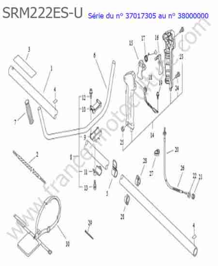 ECHO - SRM222ESU-2 : Tube / Poignee