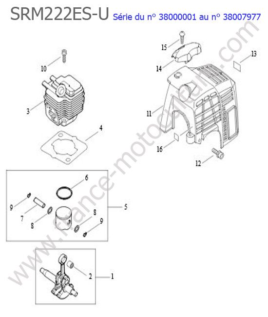 Cylindre / Vilebrequin / Piston ECHO SRM222ESU-3