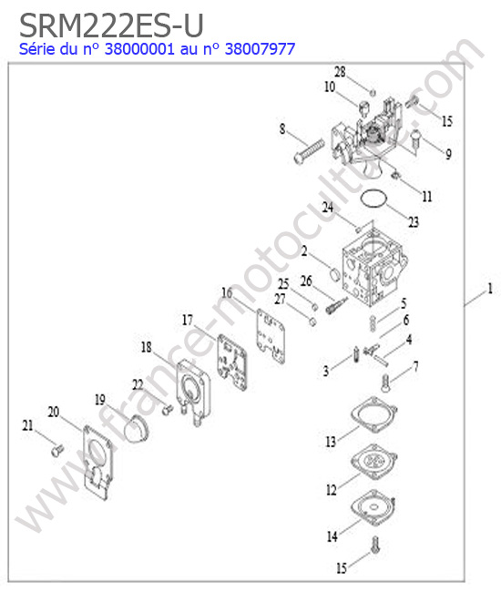 Carburateur ECHO SRM222ESU-3
