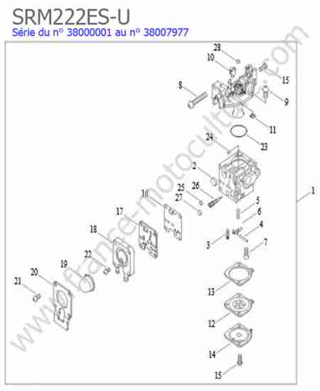 ECHO - SRM222ESU-3 : Carburateur