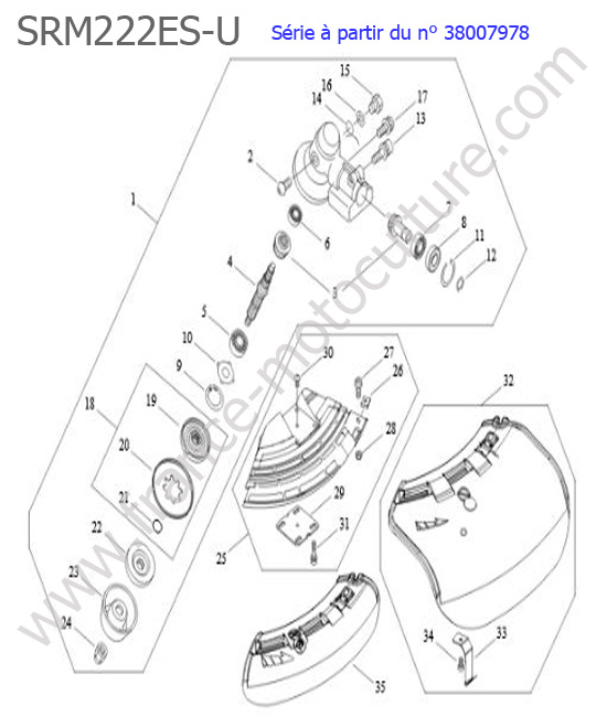 Renvoi angle/ Protection ECHO SRM222ESU-4