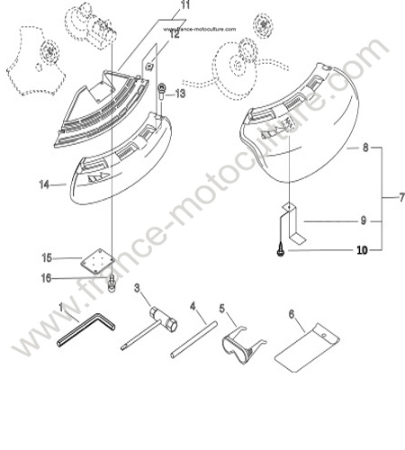 Vue éclatée (PROTECTEUR) pour ECHO - SRM235 PROTECTEUR ECHO SRM235