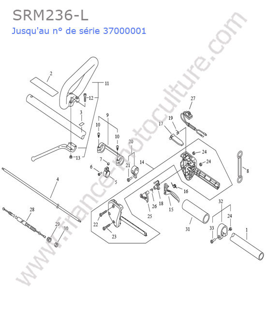 Tube / poignee ECHO SRM236-1