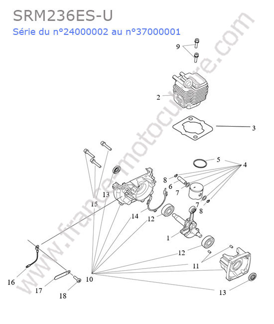 Cylindre / piston ECHO SRM236-10