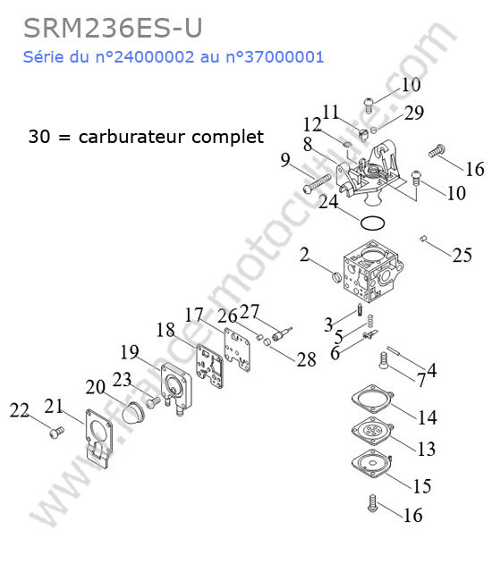Carburateur ECHO SRM236-10