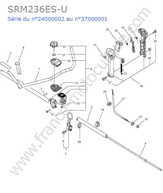 Tube / poignee ECHO SRM236-10