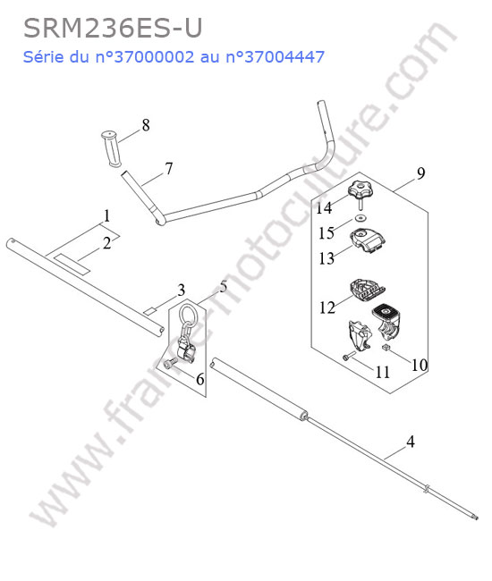 Tube / poignee ECHO SRM236-11