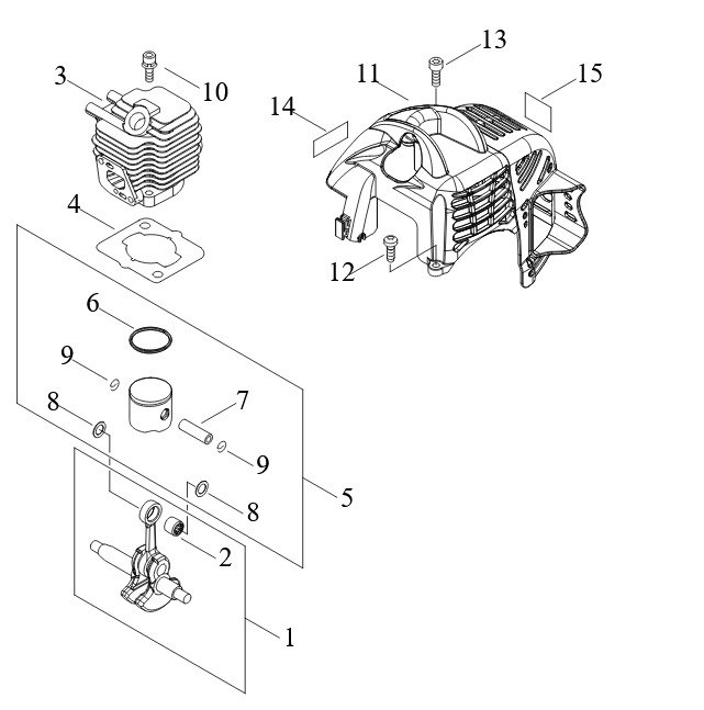 ECHO - SRM236-12 : Cylindre / piston