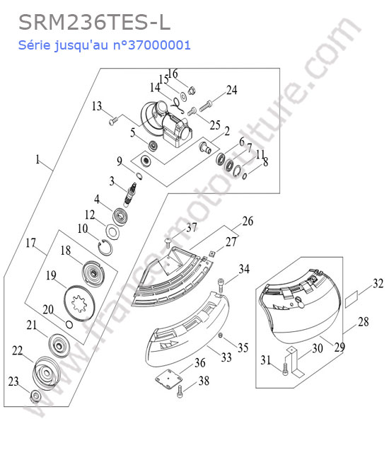 Renvoi angle / protection ECHO SRM236-12