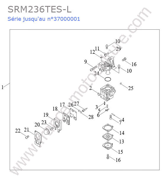 ECHO - SRM236-12 : Carburateur