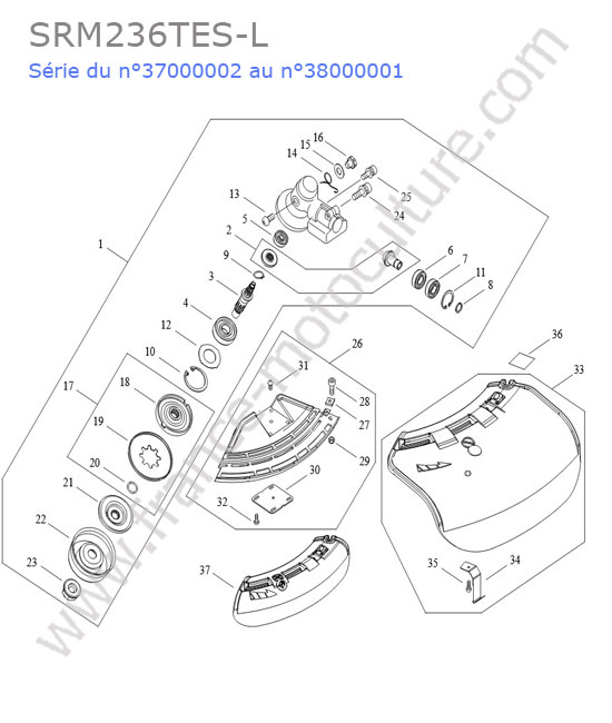 Renvoi angle / protection ECHO SRM236-13