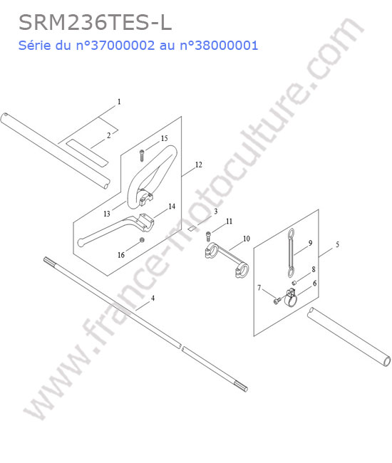 Tube / poignee ECHO SRM236-13