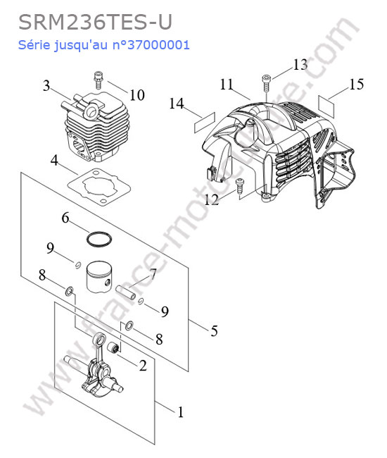 Cylindre / piston ECHO SRM236-14