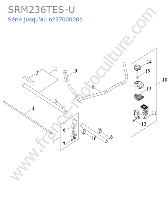 Tube /  poignee ECHO SRM236-14