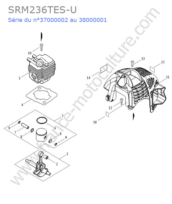 Cylindre / piston ECHO SRM236-15