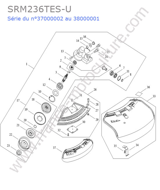 Renvoi angle / protection ECHO SRM236-15